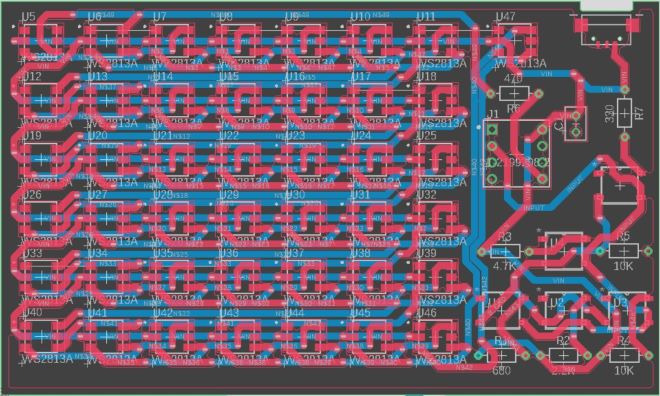 EDA view of the PCB showing traces