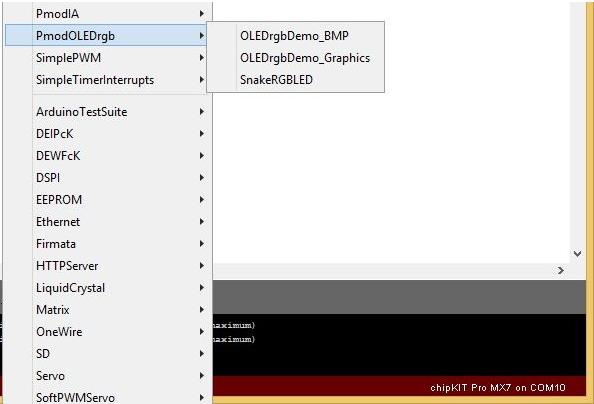Navigation Path to PmodOLEDrgb