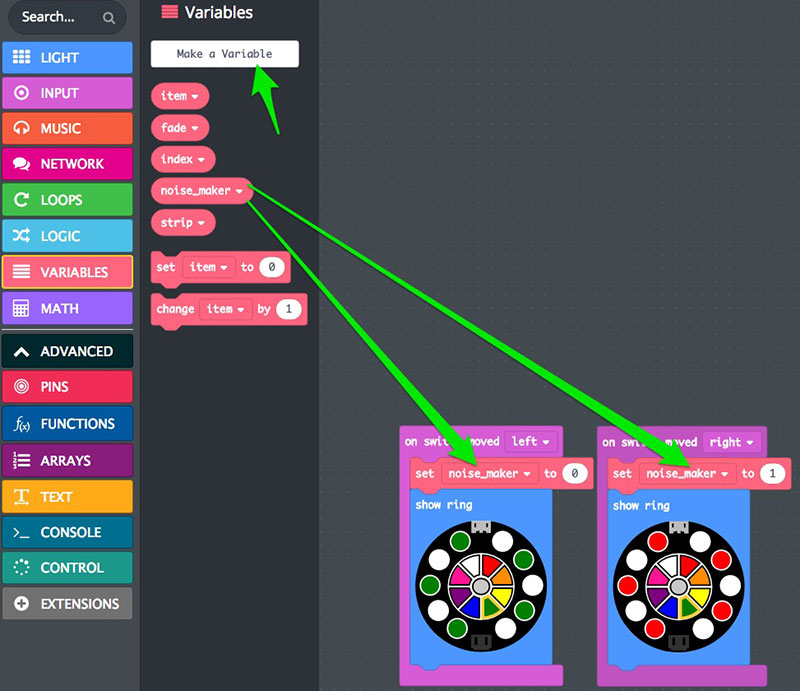 variable can be read inside a block to change function